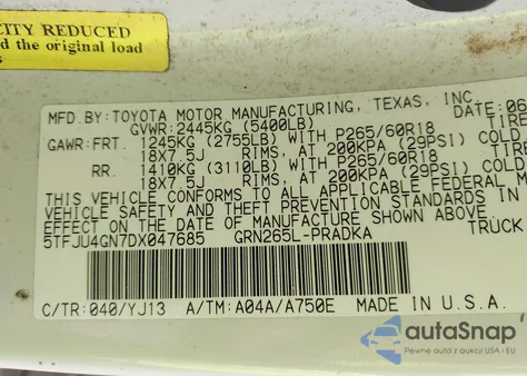 2013 Toyota Tacoma Prerunner V6 из США, поврежденный, VIN 5TFJU4GN7DX047685